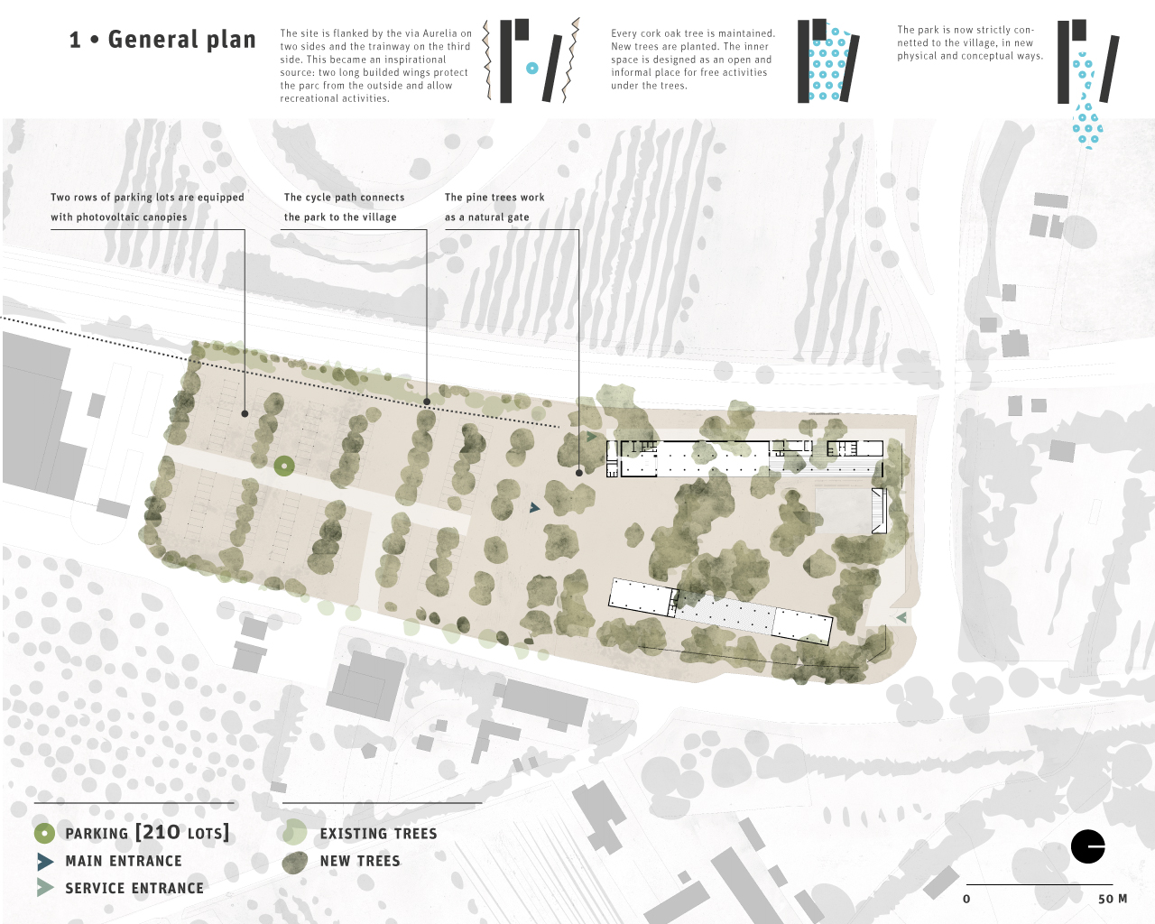 sundaymorning - Regeneration of Parco delle Sughere - Donoratico - General plan